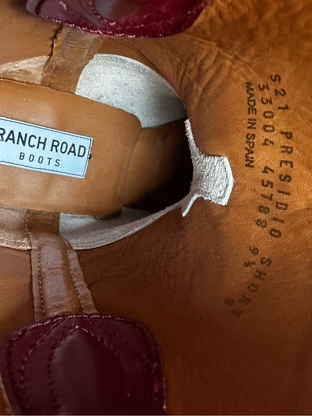 Presidio Short Ranch Road star women's cowboy boots size 9.5 burgundy wine color - Picture 14 of 14